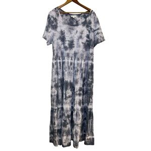 Tie-Dye Gray Maxi Dress
